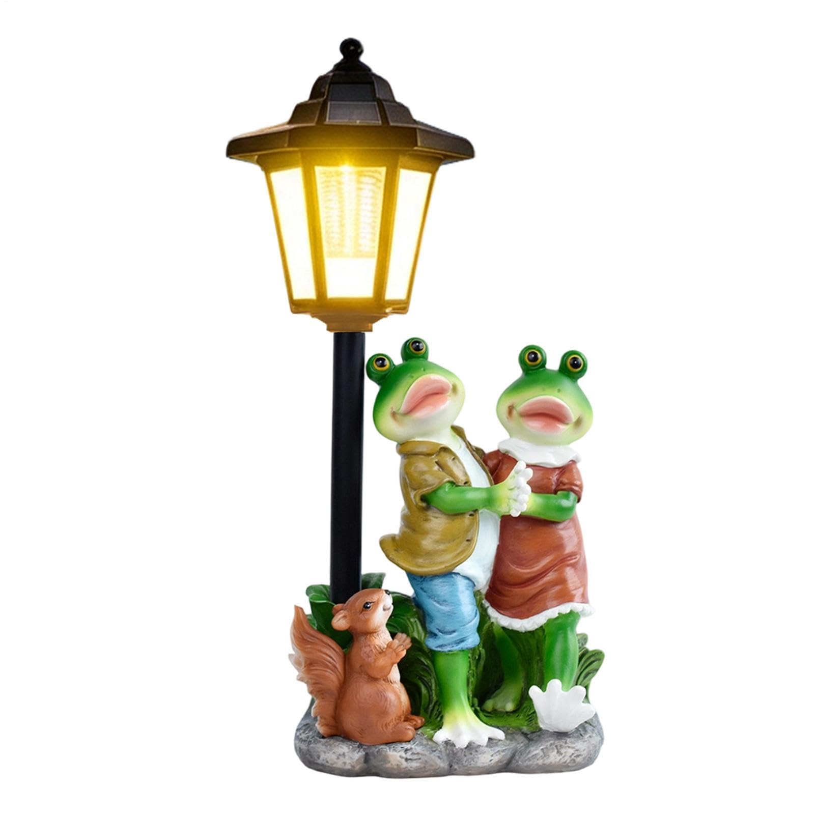 Genérico Estatua con Luz Solar Figura Decorativa Iluminada Impermeable para | Miniatura De Jardín Estatua Decorativa Iluminada Para Patio, Porche, Balcón, Césped, Pasillo, Hogar,