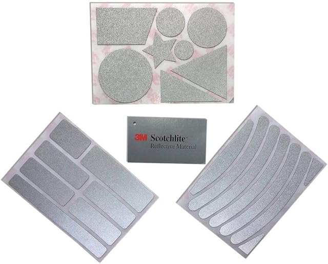 Salzmann 3M Reflective Stickers - Pre-cut silver stickers for backpacks, prams, bikes, helmets, etc. - Made with 3M Reflective Material