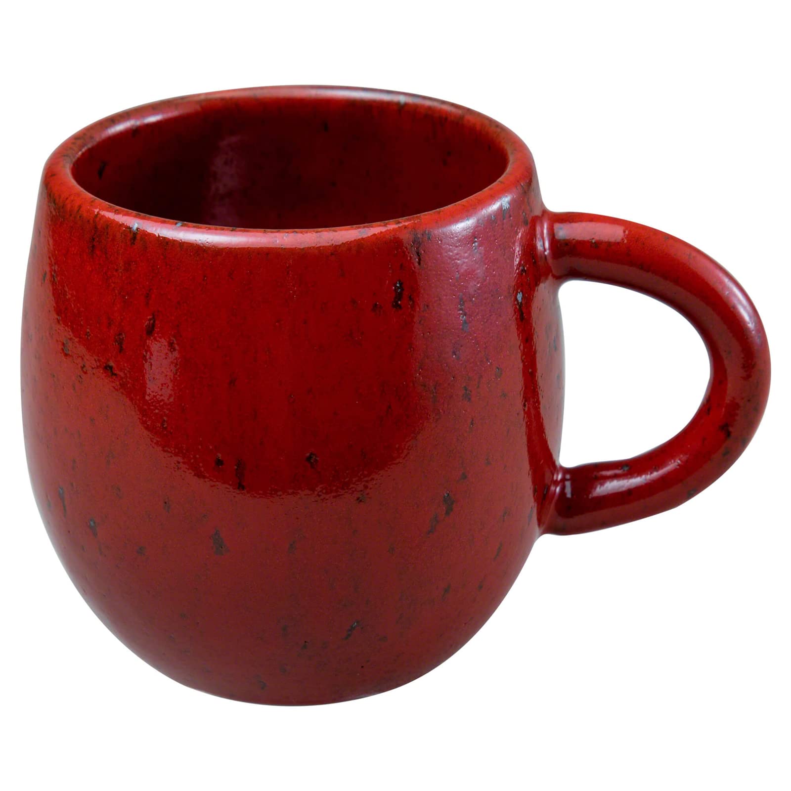 Asayu Japan Tasse à Café et Thé en Céramique Couleur Rouge Chromé, Fabriquée au Japon, Accessoire Tasse en Céramique avec Poignet Pour Boisson Chaude et Froide, Ensemble avec Porte Filtre