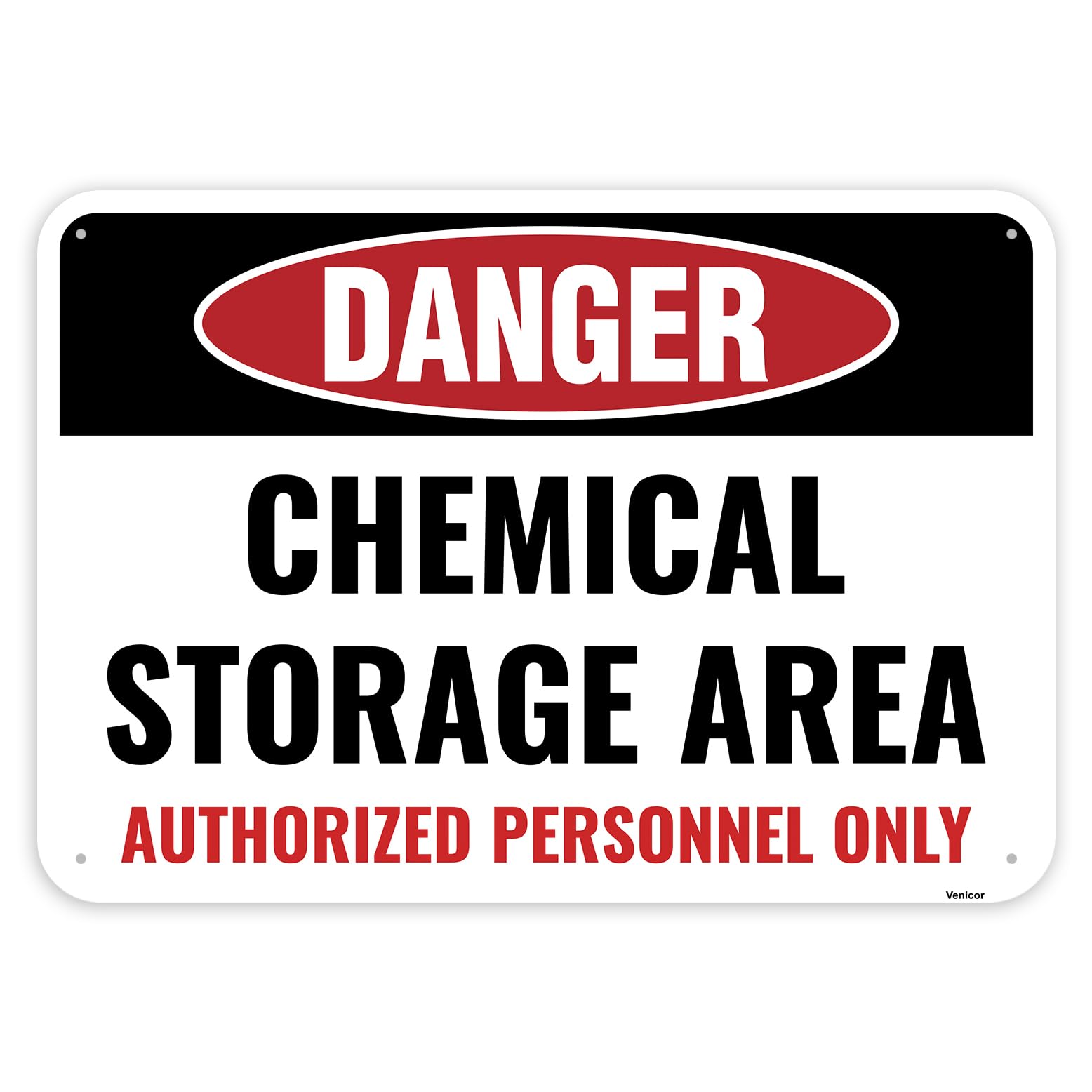 1PC Chemical Storage Area Sign, 10 x 7 Inches - Aluminum - Danger Hazard Toxic Industrial Warning Sign
