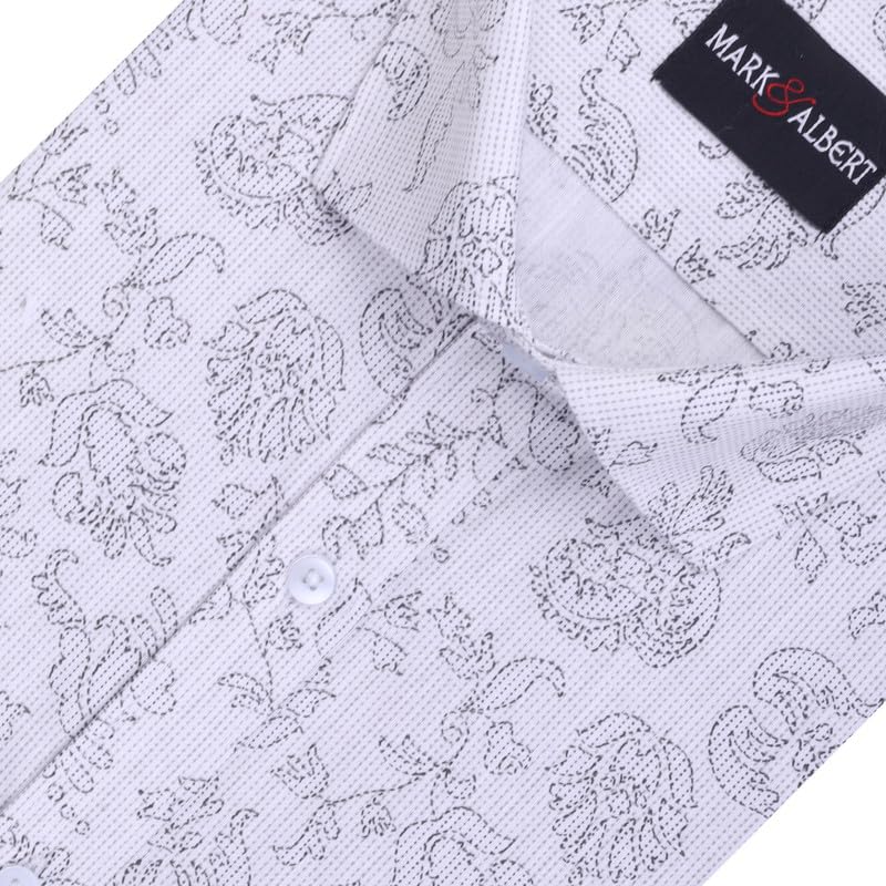 Image of Mark & Albert Men's Half Sleeve Cotton Linen Shirt Blue