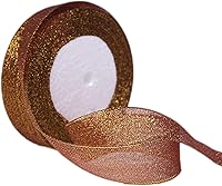 Vista 6 de Cinta negra y plateada con purpurina de 1 pulgada x 25 yardas, cintas de tela metálica brillante, cinta negra brillante para envolver regalos