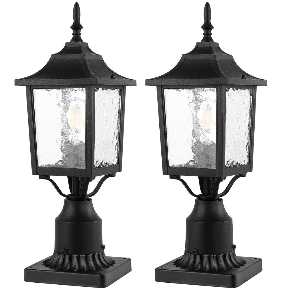Buy CINOTON Outdoor Post Light, 2Pack Post Lantern with 3Inch Pier Mount Base, Matt Black