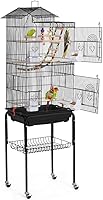 Yaheetech 64" Large Bird Cage with Rolling Stand for Parakeets, Lovebirds, Conures, Finches - Detachable Parrot Cage w/ Perches & Toys