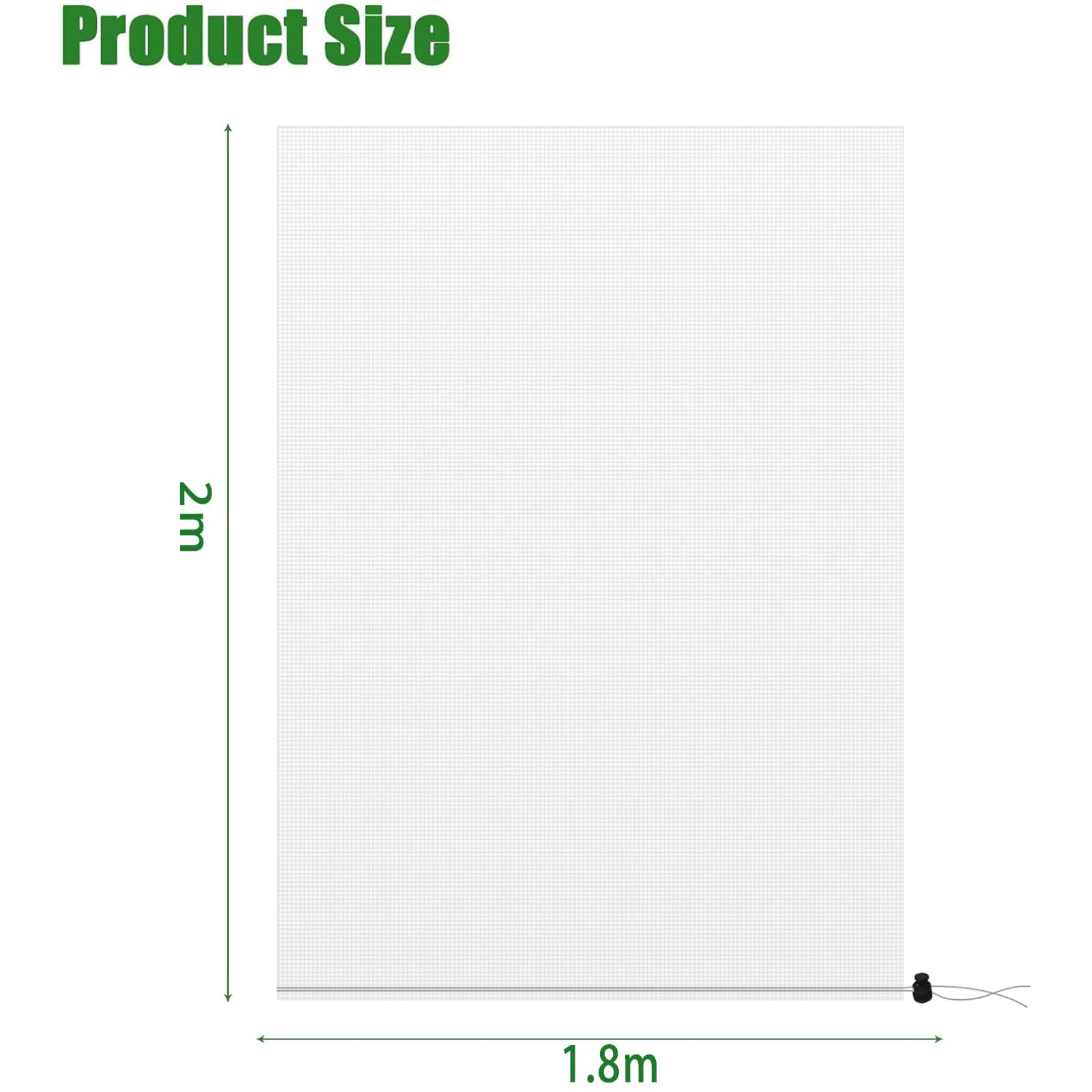 OAHAO Confezione da 2 reti a rete per insetti e uccelli, con coulisse, copertura protettiva per piante da giardino, per pomodori, alberi da frutto, mirtilli, cespugli, copertura per verdure (1,8 x 2 m