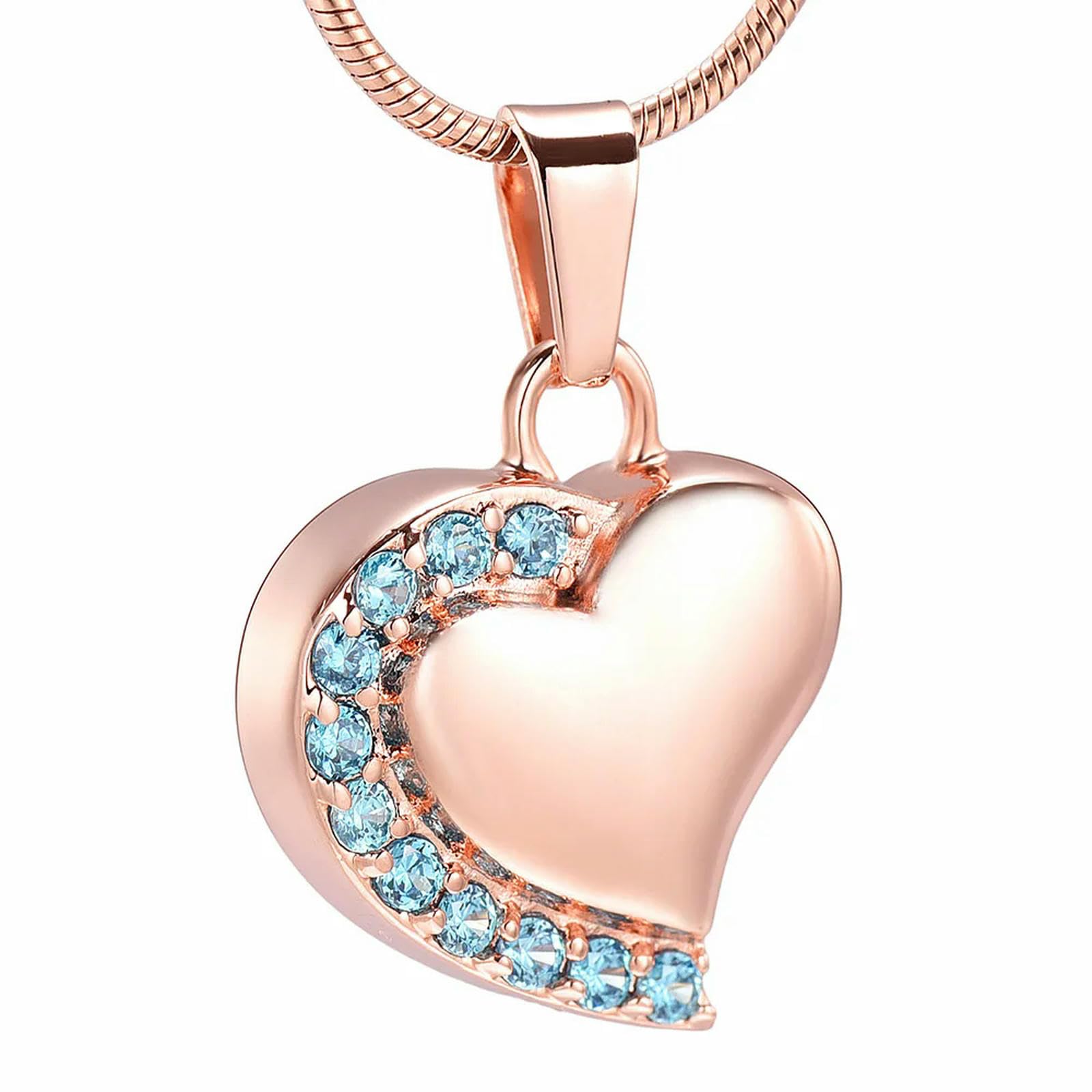 Collier urne en acier inoxydable et cristal coloré, un bijou de crémation durable et élégant
