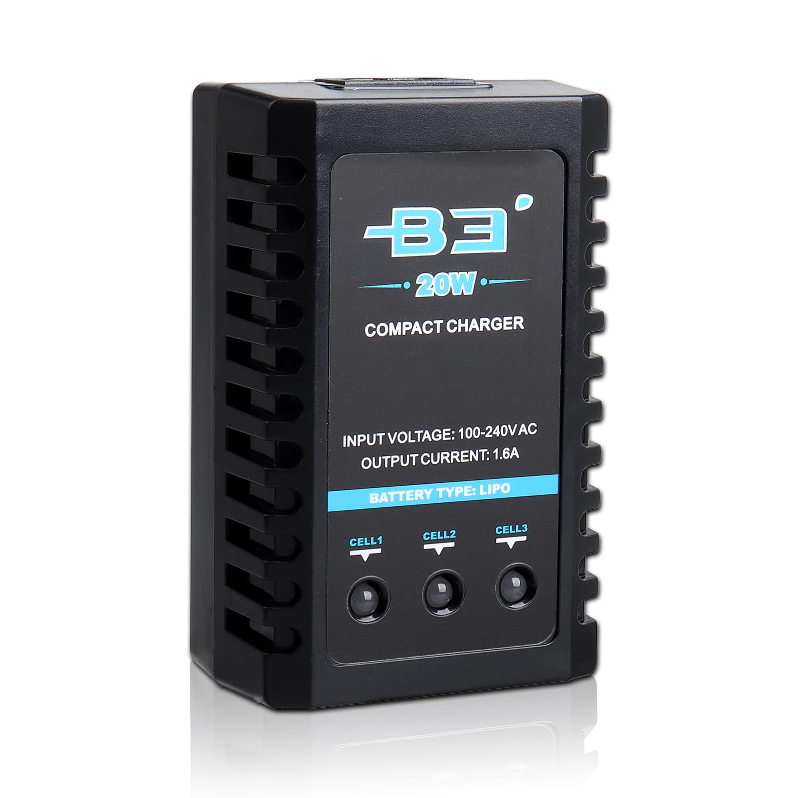 Cargador de Batería Lipo B3, Recarga Rápida RC Balance (110-240 V) para Baterías 2S y 3S (7,4 V, 11,1 V), Cargador Compacto de Batería Airsoft para Dron RC Quadcopter, Coche, Barco