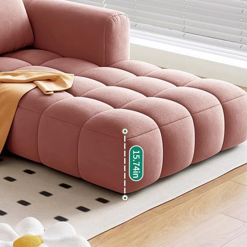 Image of LEGACY OF COMFORT Azure Solid Wood Frame Indoor Chaise Lounges Upholstered Chaise Lounge for Living Room (Left Hand Side, Pink)