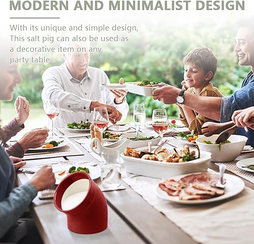Miniatura 7 de Pohido Cerdo de sal, apto para lavavajillas, moderno y minimalista, cerdo de sal de cerámica para un cómodo acceso al condimento, soporte de sal de