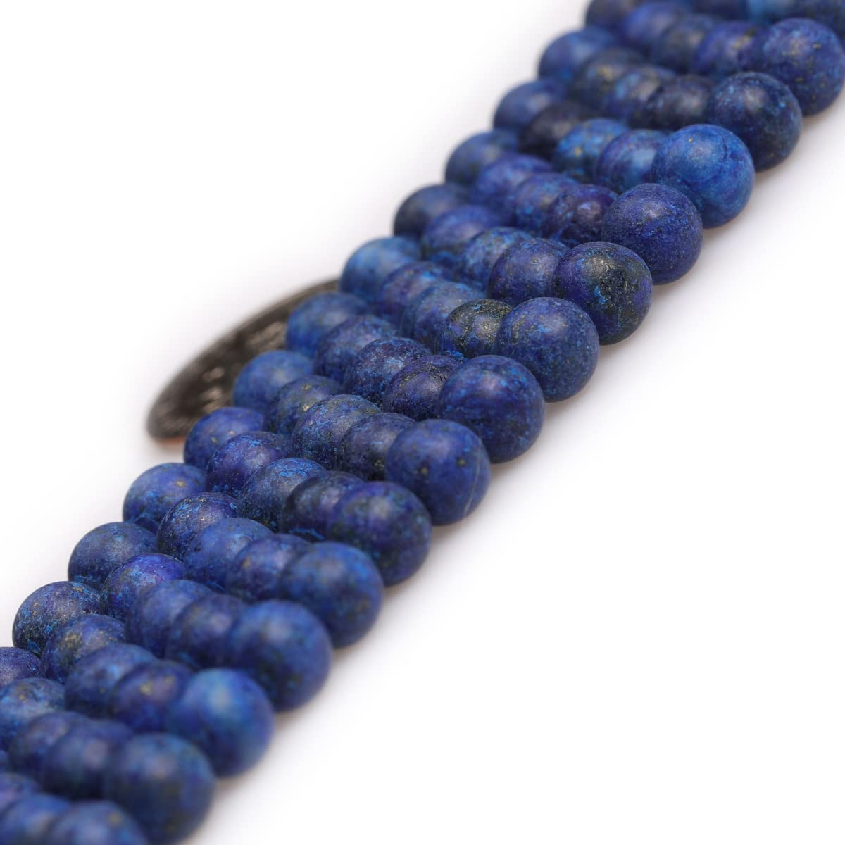 SHGbeads 6mm Frost Matte Blue Lapis Lazuli Semi Precious Gemstone Round Loose Beads for Jewellery Making DIY Handmade Craft Supplies 15" - Image 4