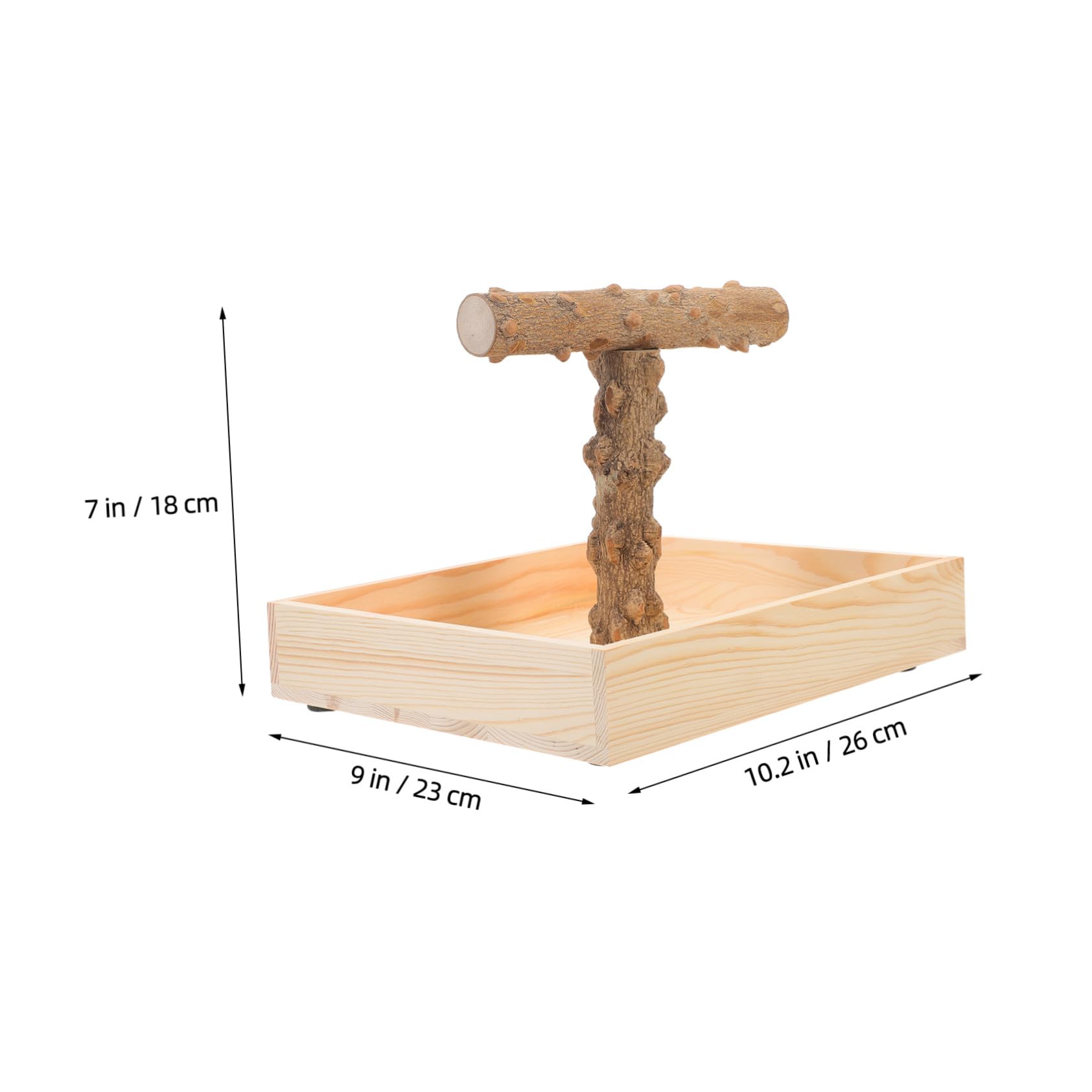 Tragbarer Vogelkäfig Stand aus Natürlichem Holz Papageien Wellensittich Sitzstange mit Kauspielzeug für Training und Beschäftigung von Nymphensittichen und Kleinen Vögeln