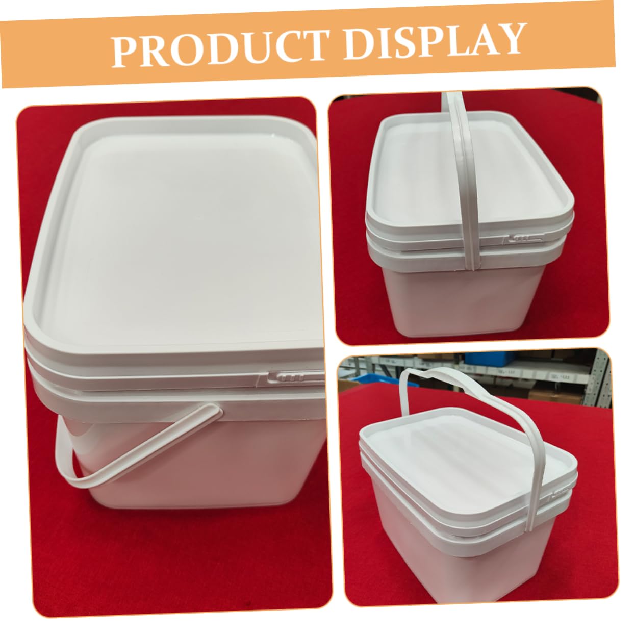 iplusmile Secchio di Vernice Quadrato con Coperchio, Contenitore di Plastica Pp da 10 Litri, Portaoggetti per Pittura Portatile con Manico, Adatto per Uso Domestico e Attività All'aperto