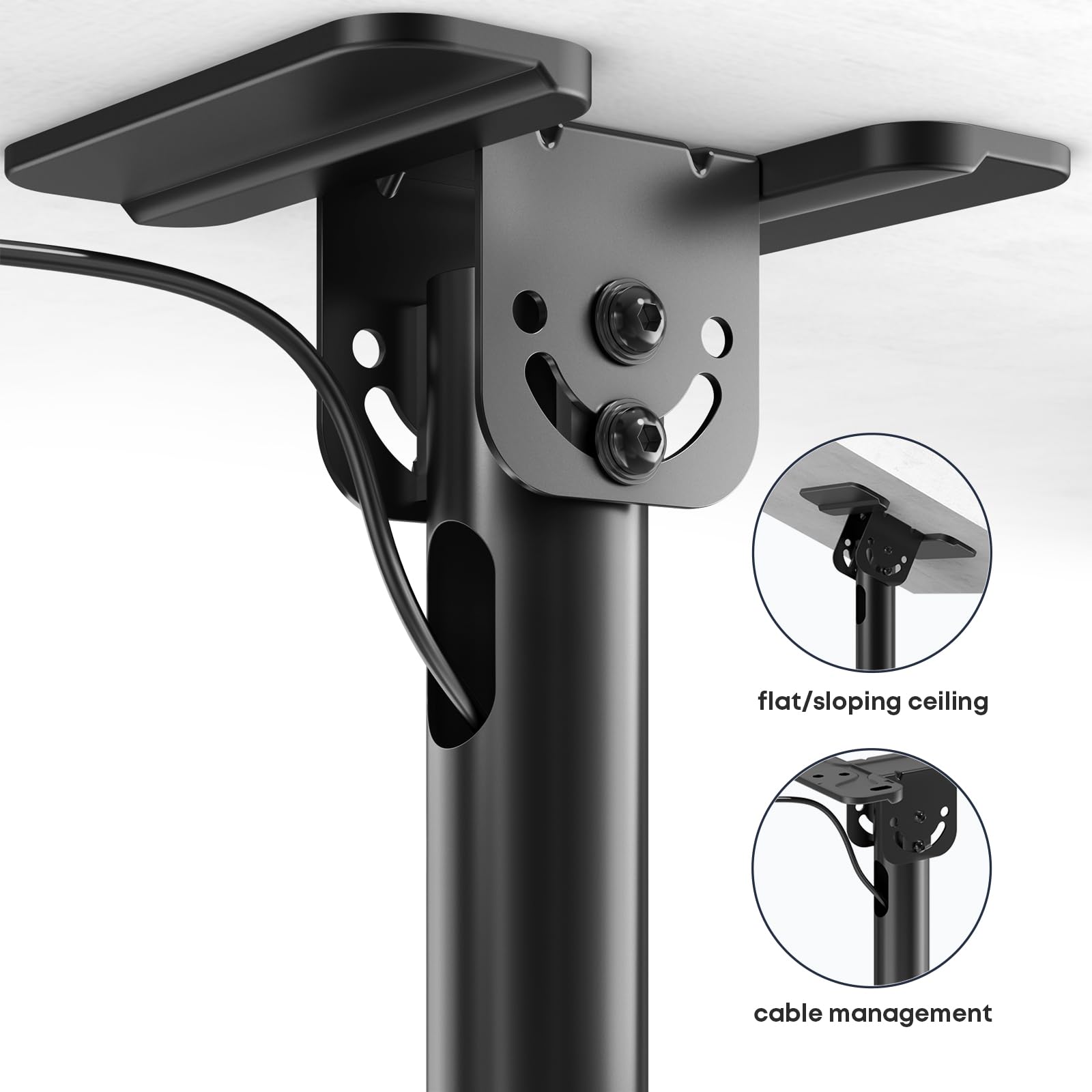 Supporto da soffitto per TV da 50 a 100 pollici, portata 80 kg, altezza e orientabile e inclinabile, con VESA fino a 800 x 600 mm, per ambienti commerciali e home theater