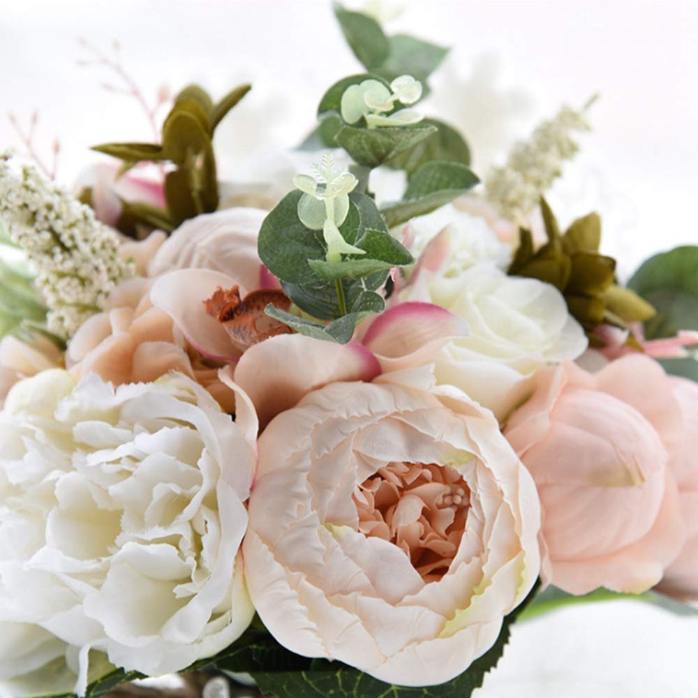 Ramo de flores de peonía para novia dama de hecho a mano boda ramo de seda nupcial celebración