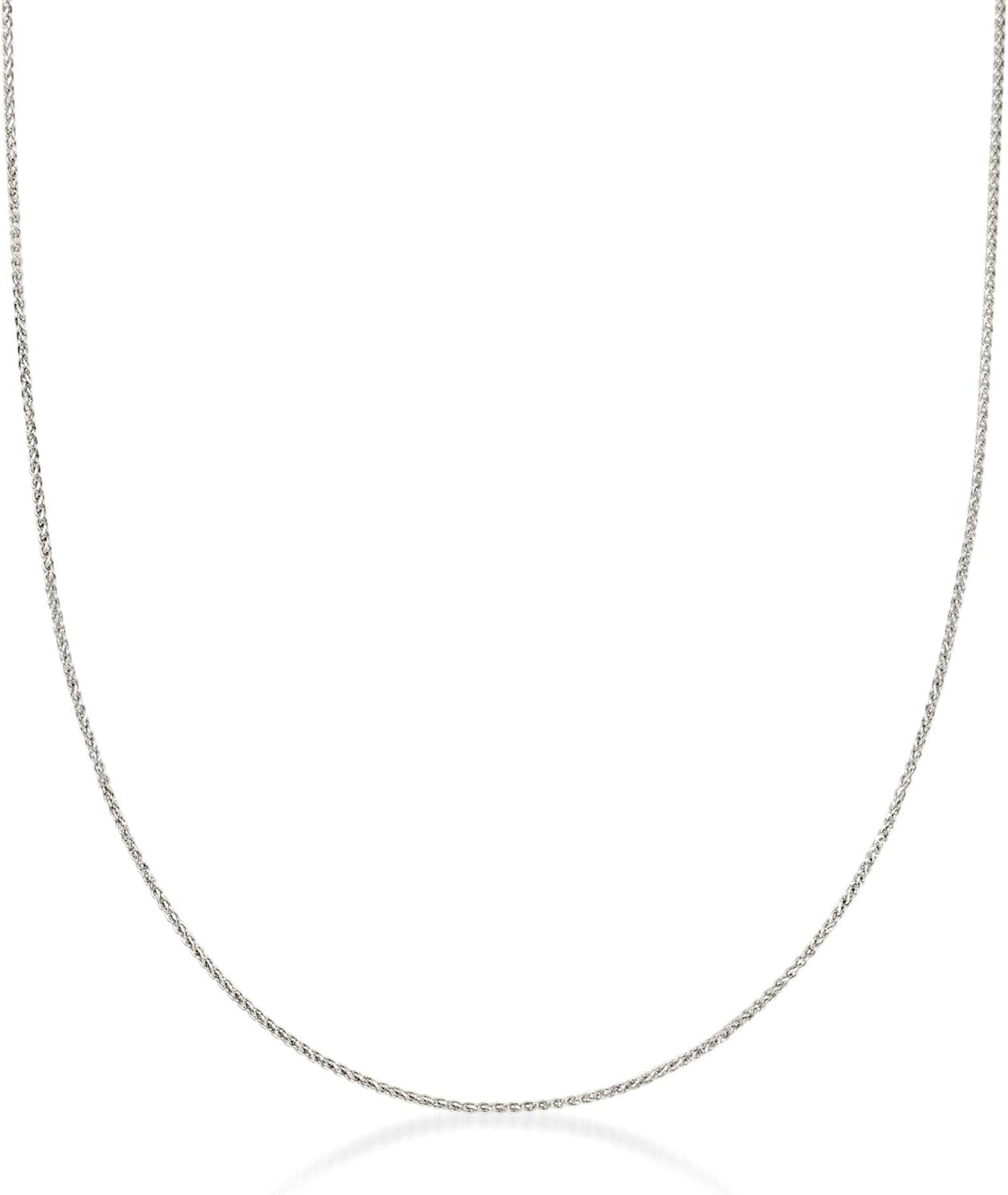 Ross-Simons 0.6mm 14kt White Gold Wheat-Chain Necklace