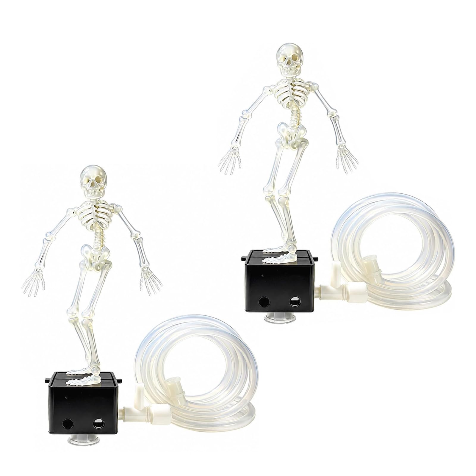 Dancing Skeleton Aquarium Bubbler with 1-Meter Hose for Fish Tanks (2pcs)