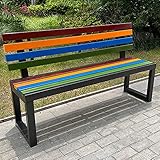 Photo Gallery gtzly panca in metallo for esterni, panche for tutte le stagioni for veranda anteriore e cortile, mobili da giardino, panca con schienale e seduta a doghe for patio, adatta for 2-3 persone(black,100*4 Photo Gallery gtzly panca in metallo for esterni, panche for tutte le stagioni for veranda anteriore e cortile, mobili da giardino, panca con schienale e seduta a doghe for patio, adatta for 2-3 persone(black,100*4
