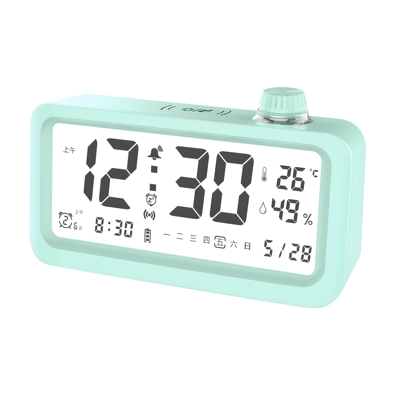 CAZSTYK Compact Battery Operated Alarm Clock with Numerous Alerts Manual Brightness for Parents and Seniors Health Management Clock