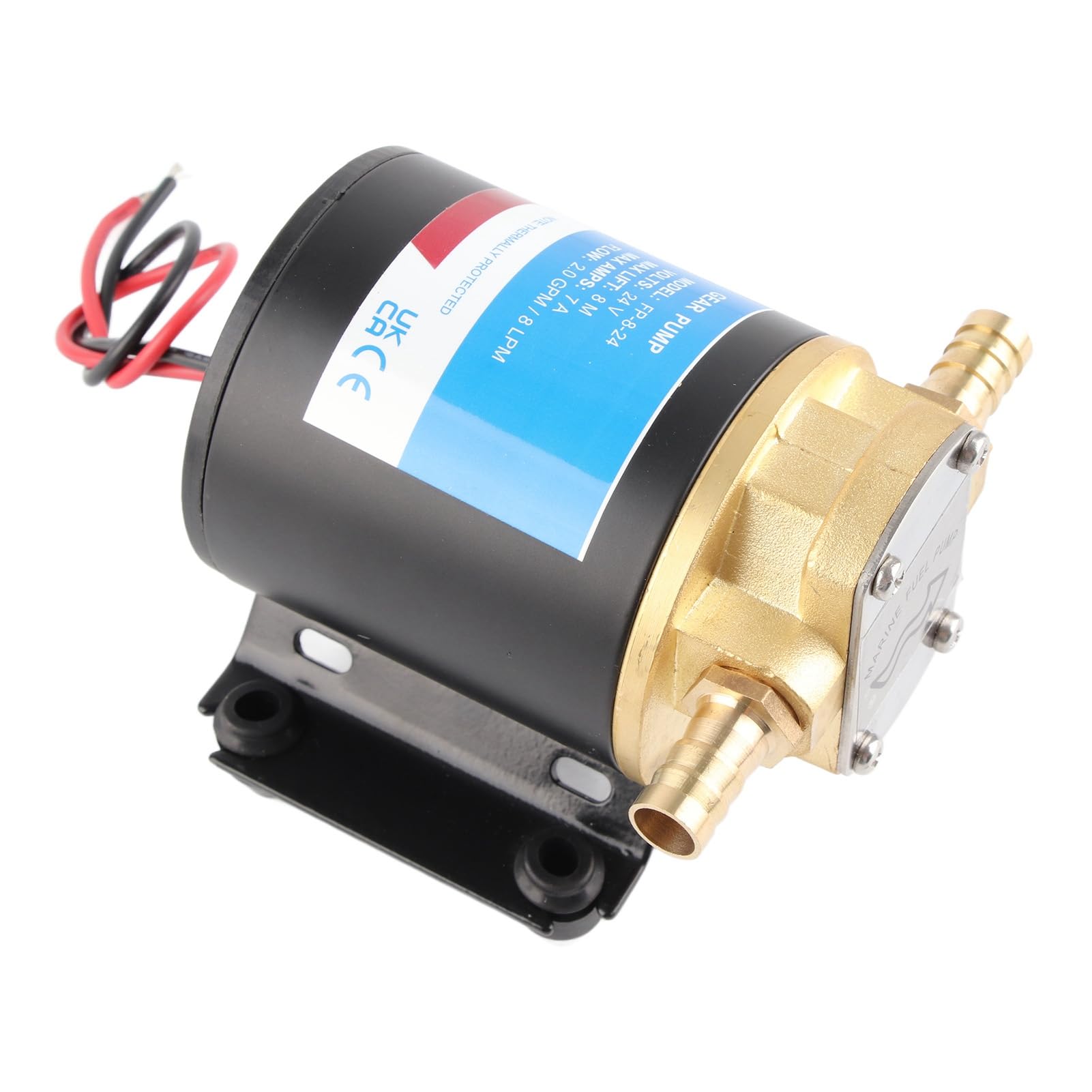 24 V Elektryczna pompa łopatki | 2GPM Auto - Priming dla smaru i paliwa | 3 -metrowy podnośnik wyładowania, 2900 rpm | Miedź