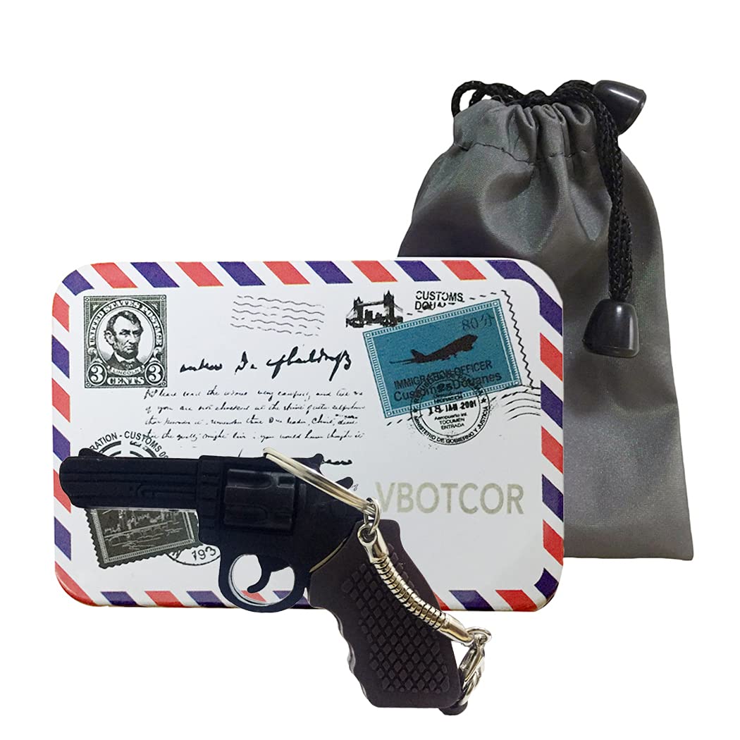 Cartoon USB 2.0 Flash Drive Memory Thumb Stick Date Storage Jump Pendrive Cute Funny Gun Shape with Key Chain for Computer Laptop Novelty Gift Revolver 16GB