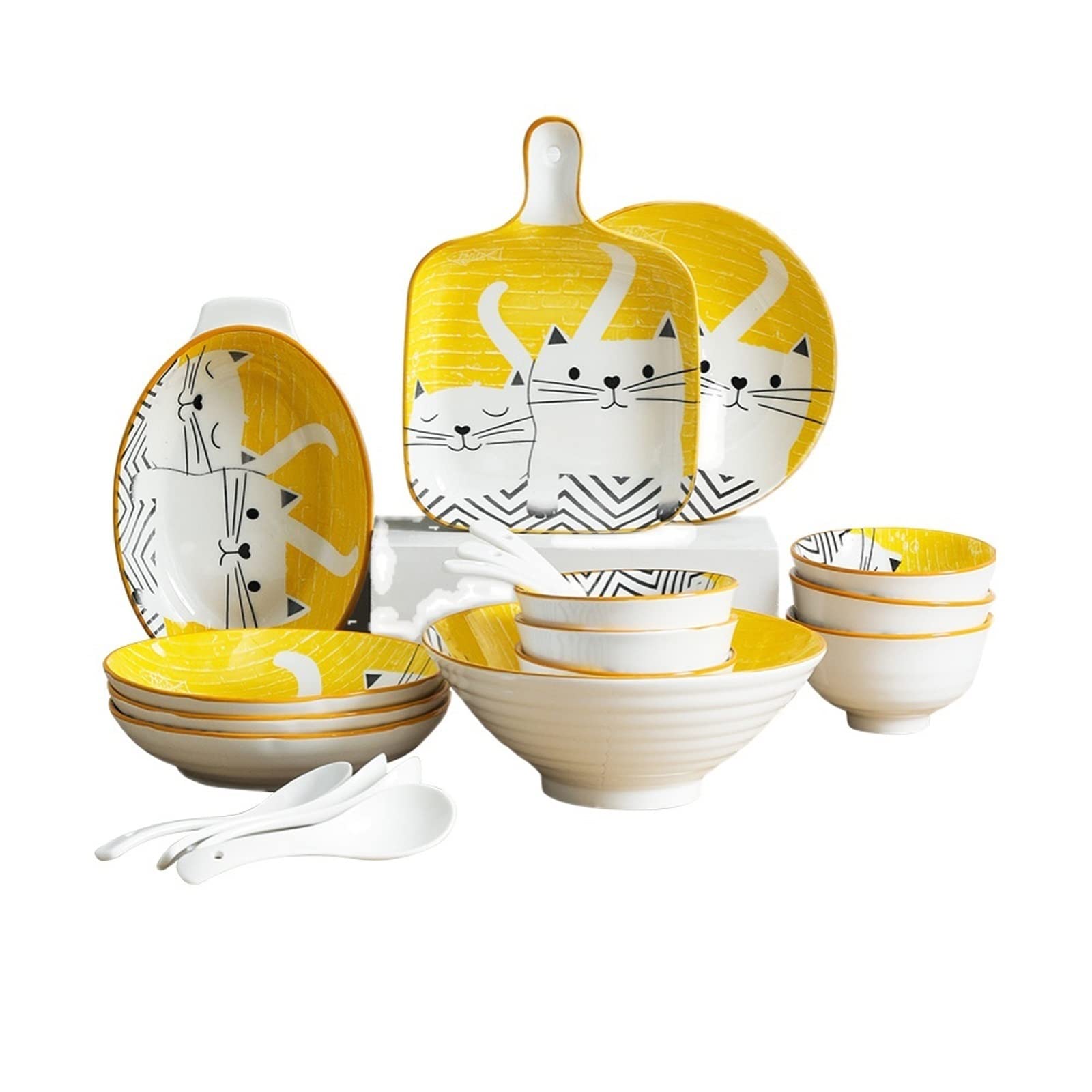 Talerz Obiadowy/Talerze Sałatkowe Rodzina Miska Zestaw Ręcznie malowane Wzór Ceramiczny Płyta Set Trwała płyta Ceramiczna Odpowiedni do przekąsek Frytki Desery Sushi 20 sztuk zestaw talerzy/małe tal