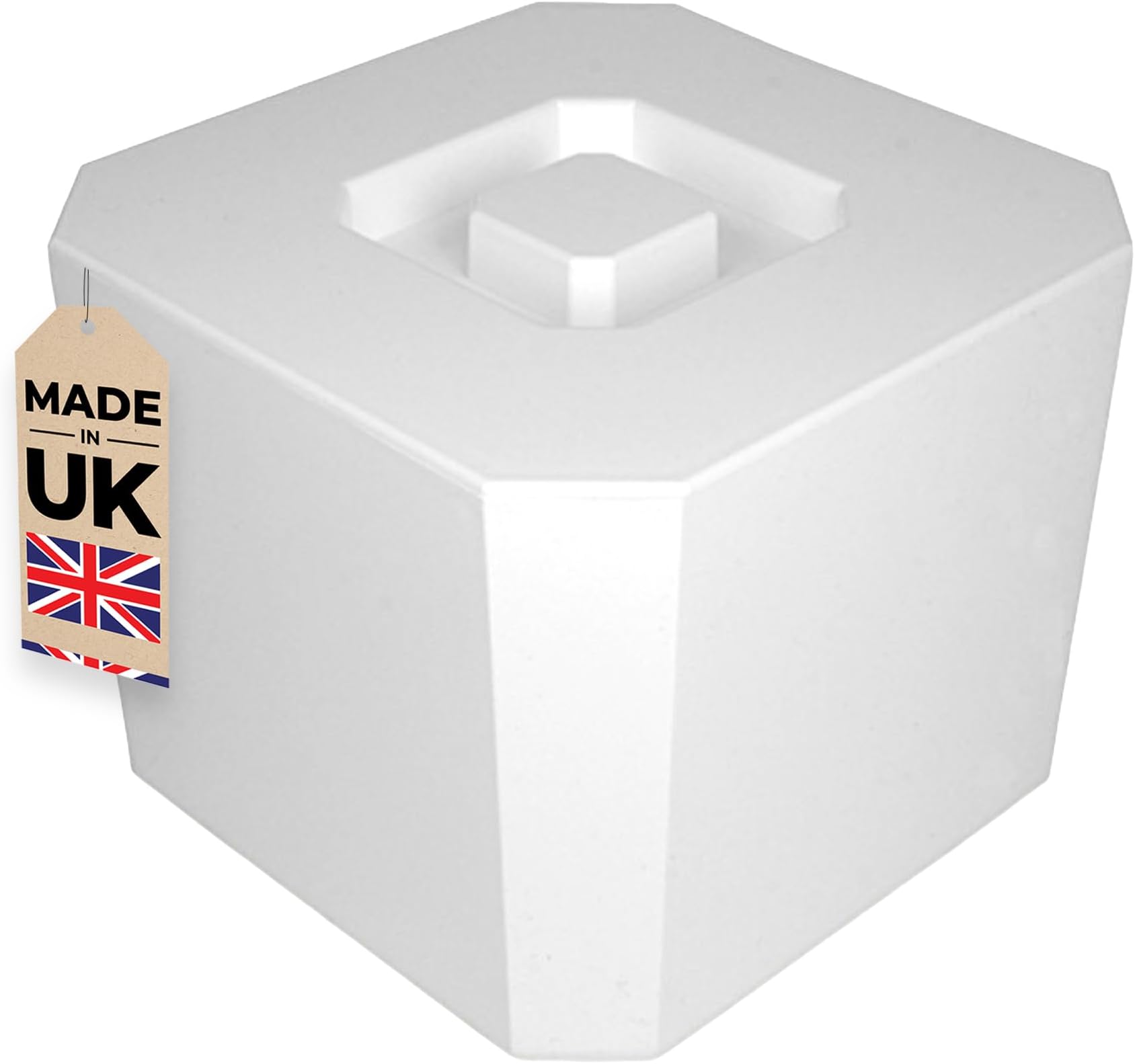 Chabrias Ltd 6L White Octagonal Insulated Ice Bucket with Lid & Drainage Liner – UK Made - Double Wall BPA-Free Plastic Ice Bucket for Parties, Bars, BBQs, Home Bar & Garden Drinks Cooler - UK Made