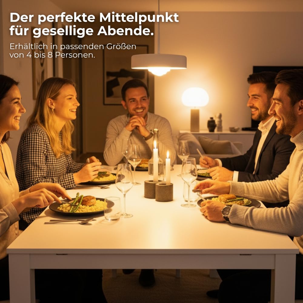 AUPROTEC Tischplatte 28 mm | 180x100 cm 6 Personen | extra stabil & dick für Esstisch/Wohnzimmer | wasserabweisend & Kratzfest | Anthrazit | 2 mm ABS-Kante