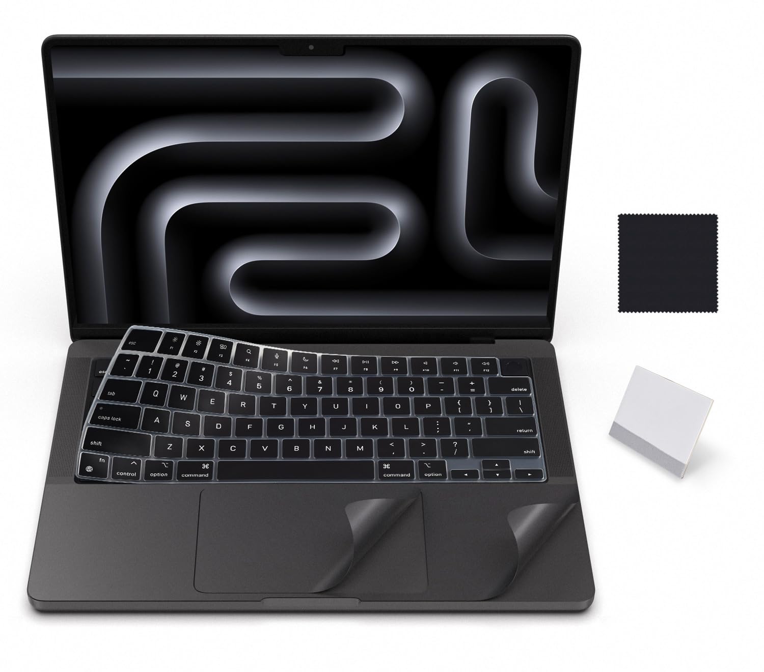 Palm Rest Cover Protector Sticker Keyboard Skin for 2025-2021 MacBook Pro 14 inch M5 M4 M3 A3434 A3112/A3185/A3401/A2992/A2918 Touch ID Trackpad Protector Anti Scratch Touch Pad Cover Skin,Space Black