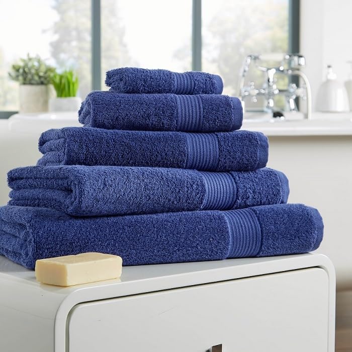 London Dream Egyptian Cotton Bath Sheet, 500 GSM Home Collection Quick Dry Large Bathroom Towel Size 90 x 140 cm (1 x Bath Sheet, Cobalt Blue)