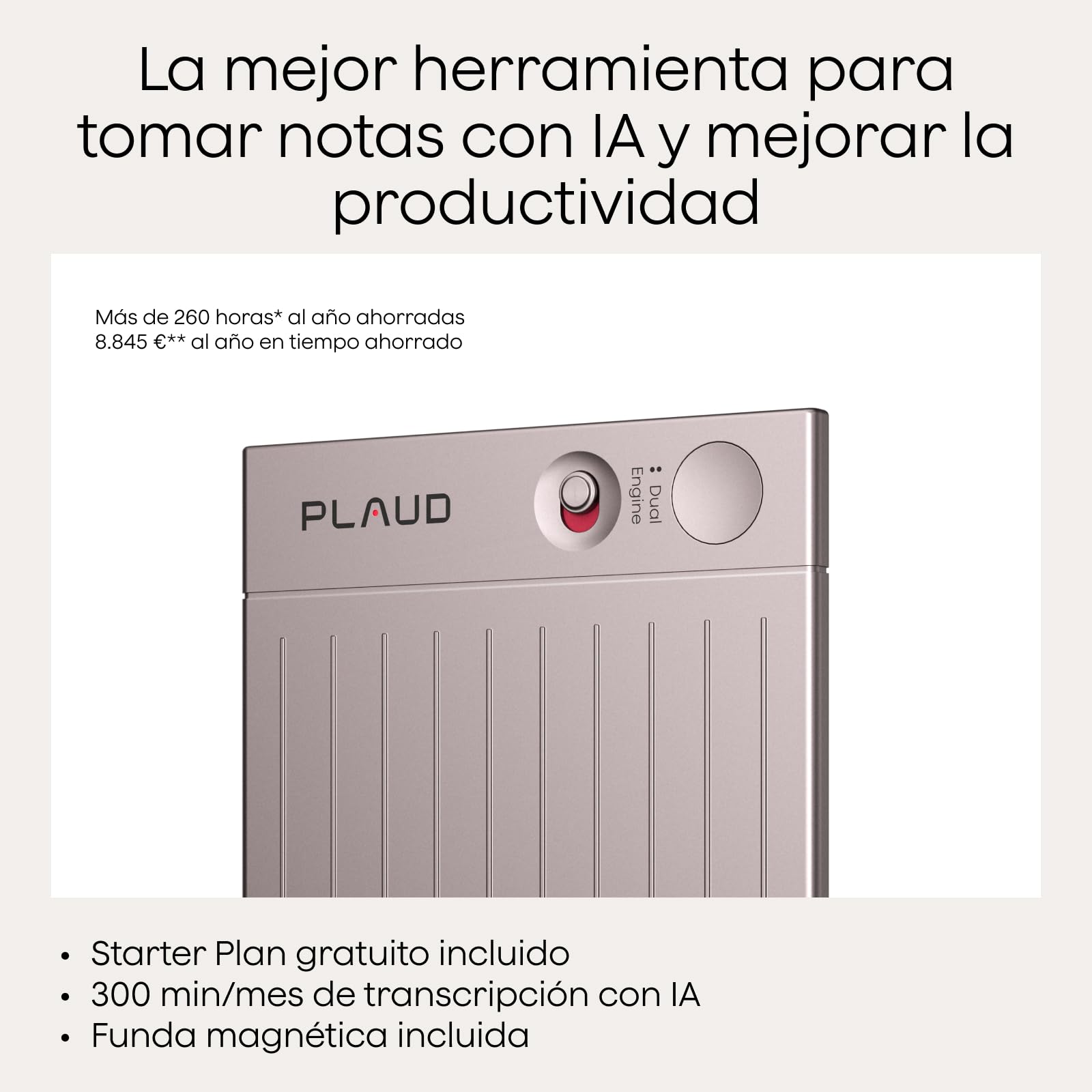 Plaud Note Registratore Vocale AI Professionale con 2 Custodie Magnetiche