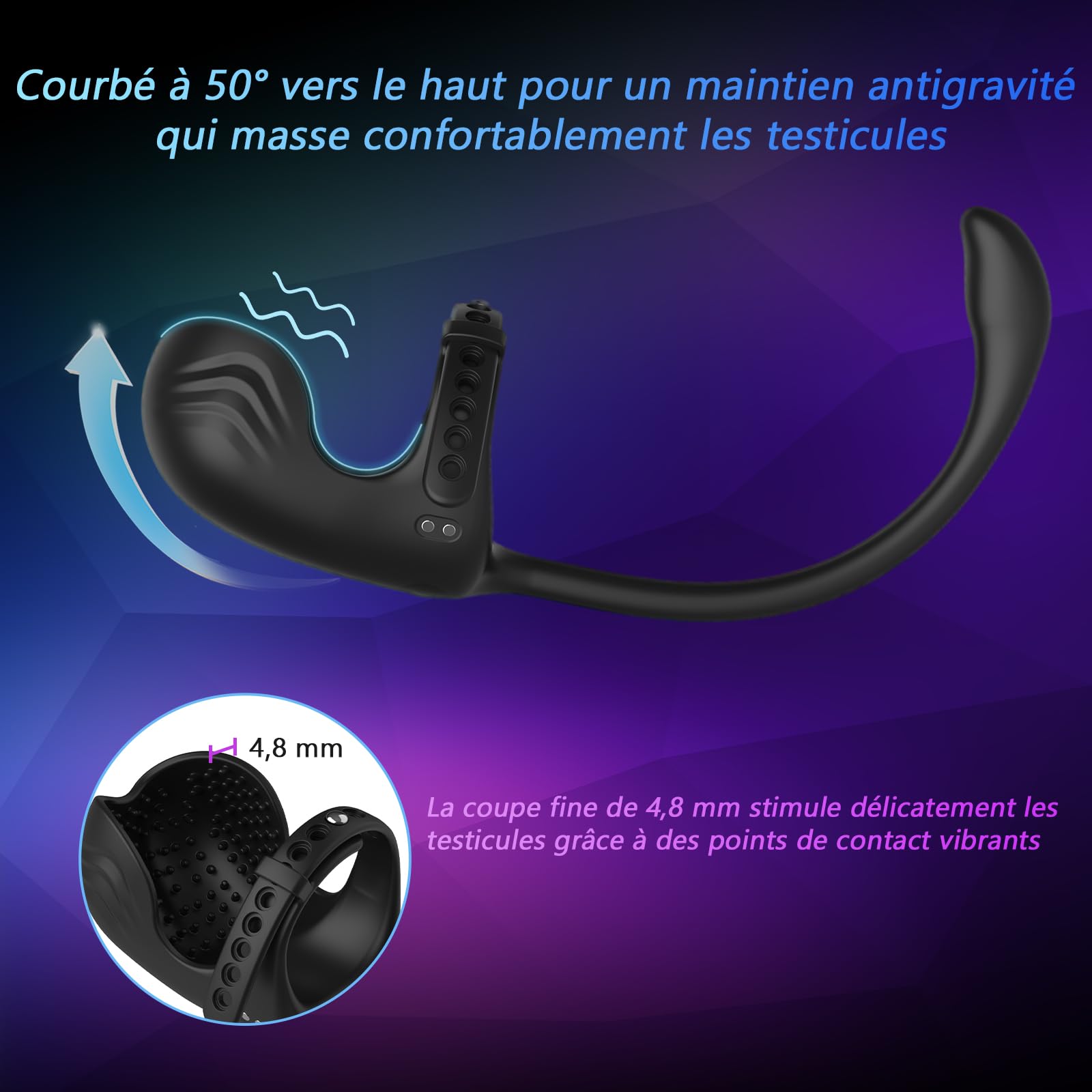 3 en 1 Massager Prostatique, Jouets pour Testicules et Anneau Pénien Vibrant Ajustable, Petite Boule Anale Mâle & Jouet Anal Vibrateur, Jouet Sexuel Point G à Télécommande pour Homme Adulte Couple