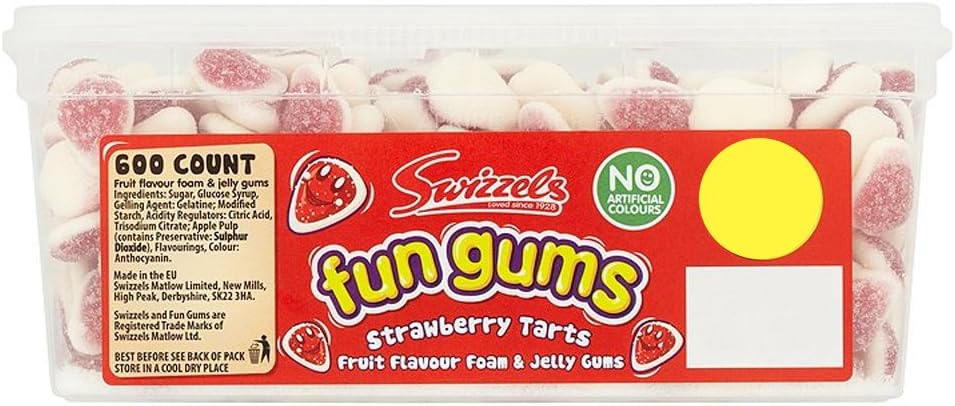 Swizzles 600s Jelly Sweets & Treats Tub (Strawberry Tarts)
