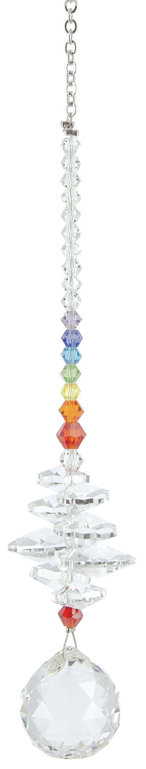 Tierra Zen CR12 Crystal Waterfall for Hanging Series Natura 7 Chakras, Feng Shui Ball Rainbow Suncatcher Faceted Suncatcher