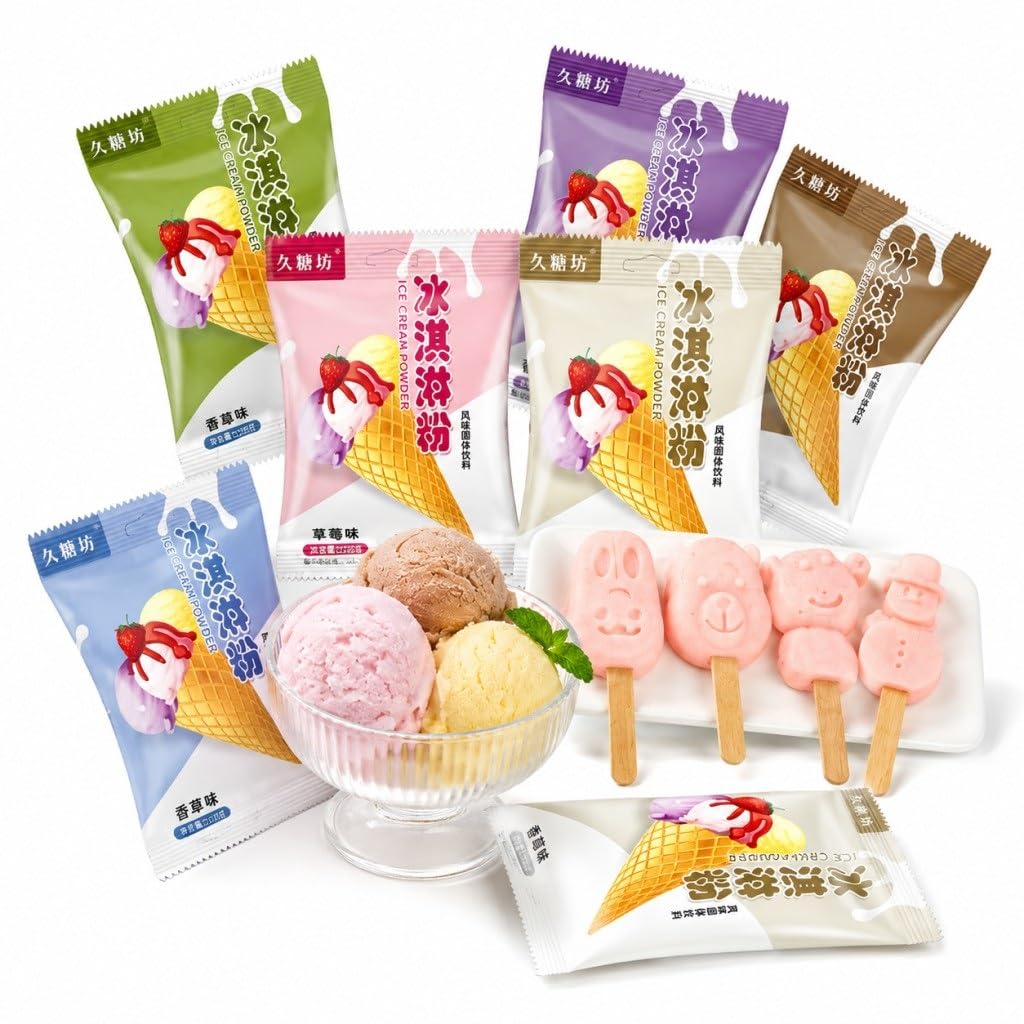 Kit De Mezcla Helado Casera En Polvo-6 Sabores (100g X 6 Bolsas) For Hacer Helados DIY No Se Necesita Máquina For Paletas Refrigerador