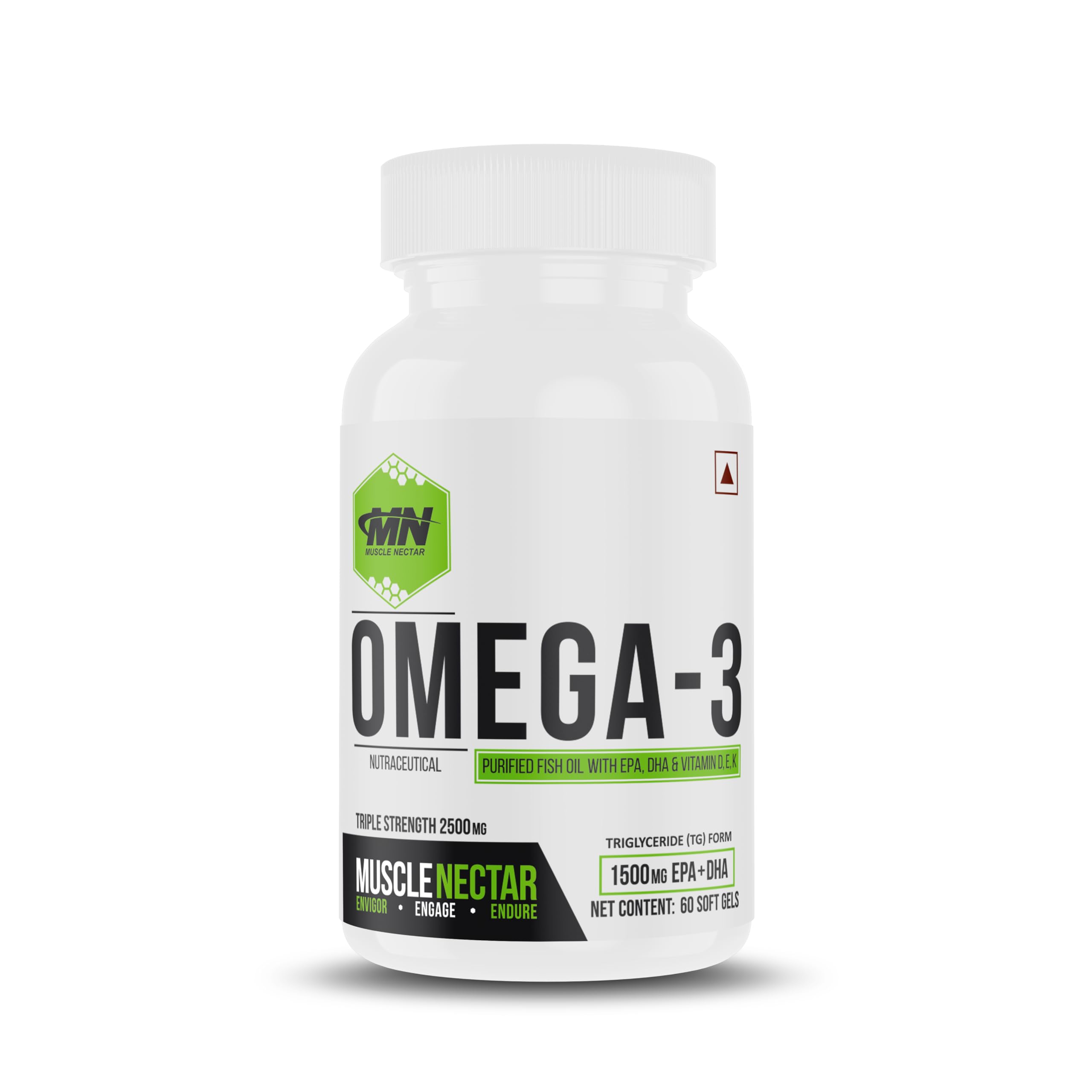 Muscle Nectar (MN) Omega 3 Fish Oil Triple Strength 2500mg for Men & Women - Molecularly Distilled (1500mg EPA/DHA) (Triglyceride (TG) Form - 60 Softgels)-image-31