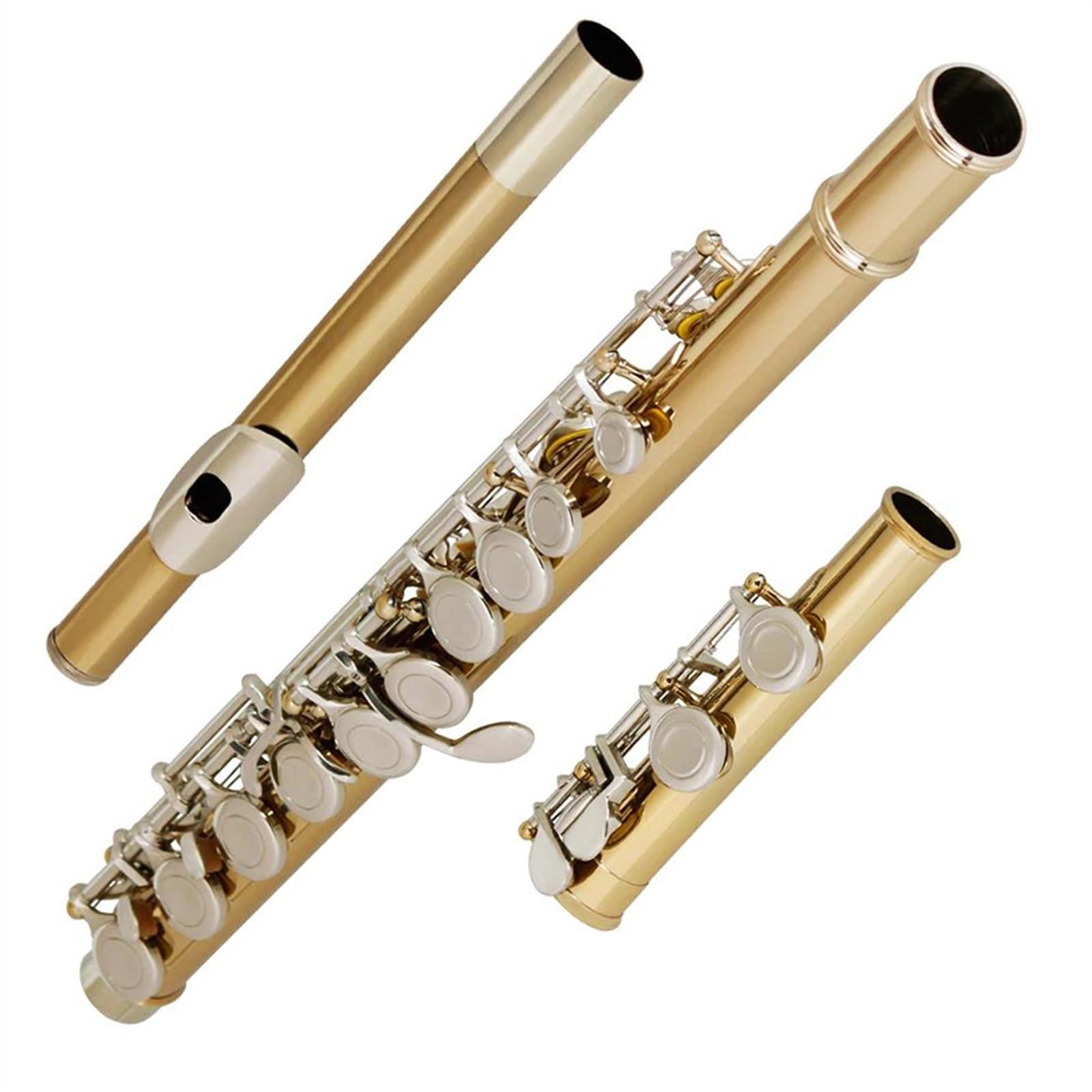 Flauta de concierto profesional con 16 agujeros cerrados, flauta con llave C, caja de flauta, guantes de tela Flauta Travesera Kit