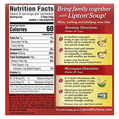 Image of SOUP SECRETS Lipton Instant Soup Mix For a Warm Bowl of Soup Noodle Soup Made With Real Chicken Broth Flavor 4.5 oz, Pack of 12
