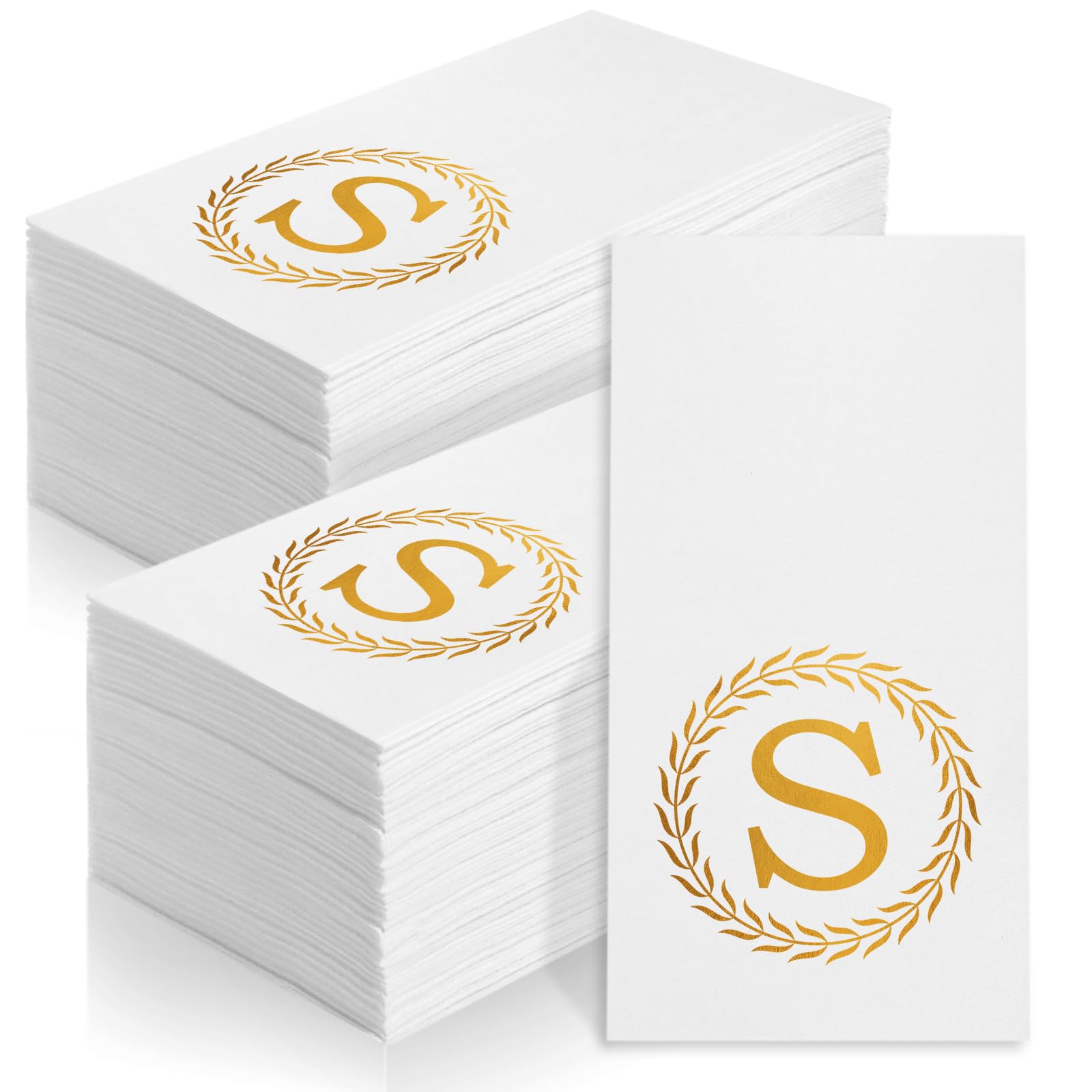 NFSQ 100 Count Gold Letter S Airlaid Napkins