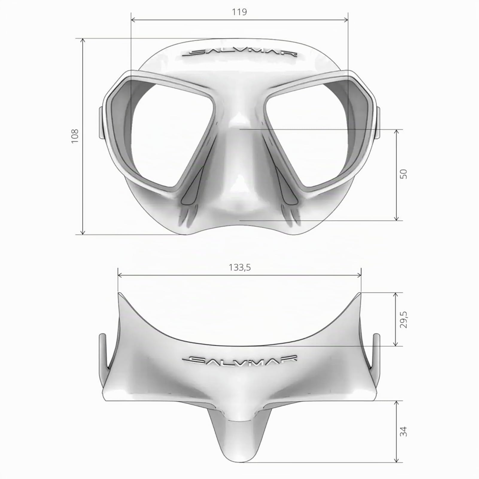Salvimar Noah Anti Fog, Maschera Adulto Anti Appannamento, per pesca subacquea, Nero