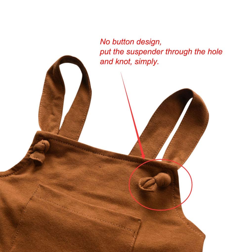 Unutiylo Ropa para bebés y niños para caballeros, monos para niños pequeños, pantalones y mameluco de tirantes para bebés