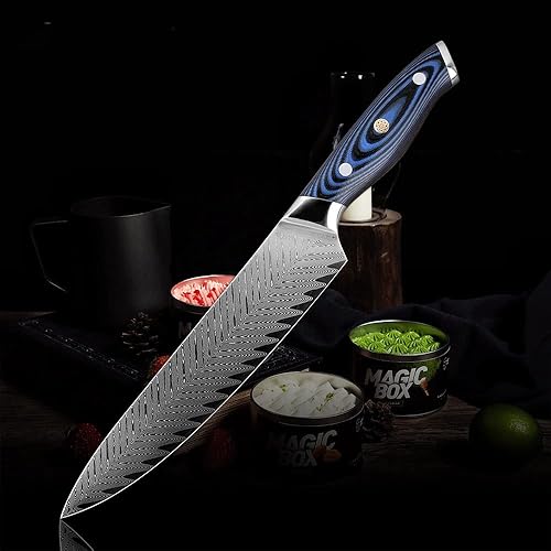 Miniatura 5 de Juego de cuchillos de cocina, 4 unids cuchillos de cocina juego de cuchillo de chef de acero de Damasco japonés Carne Cleaver Sankotu rebanar pelar