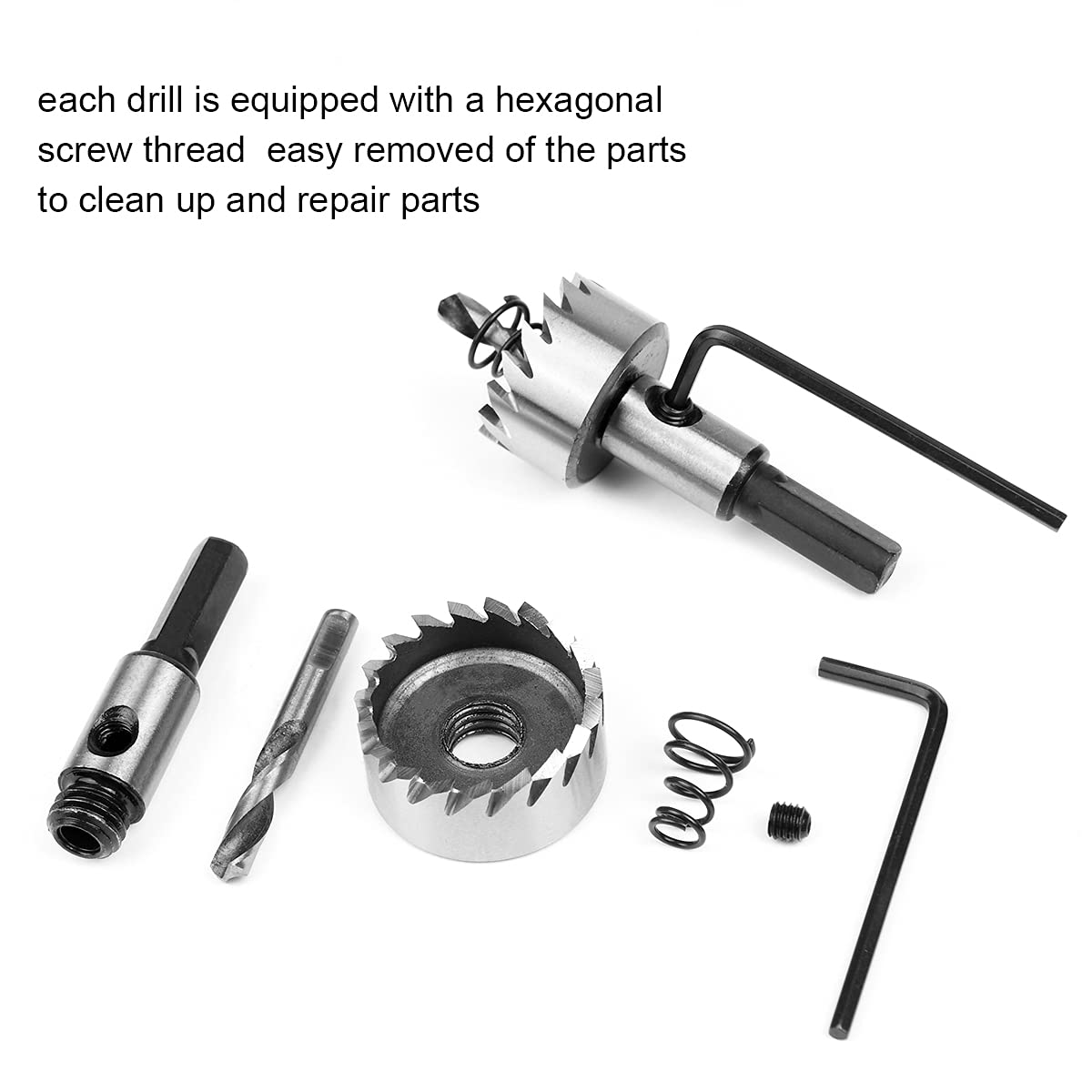 Flintronic Set di 5 seghe a tazza HASS in titanio per trapano da 16, 18,5, 20, 25, 30 mm