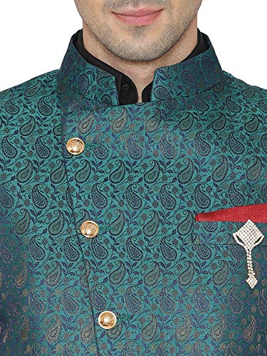 WINTAGE Men's Banarsi Rayon Cotton Casual and Festive Indian Jodhpuri Grandad Bandhgala Blazer : 4 Colors4