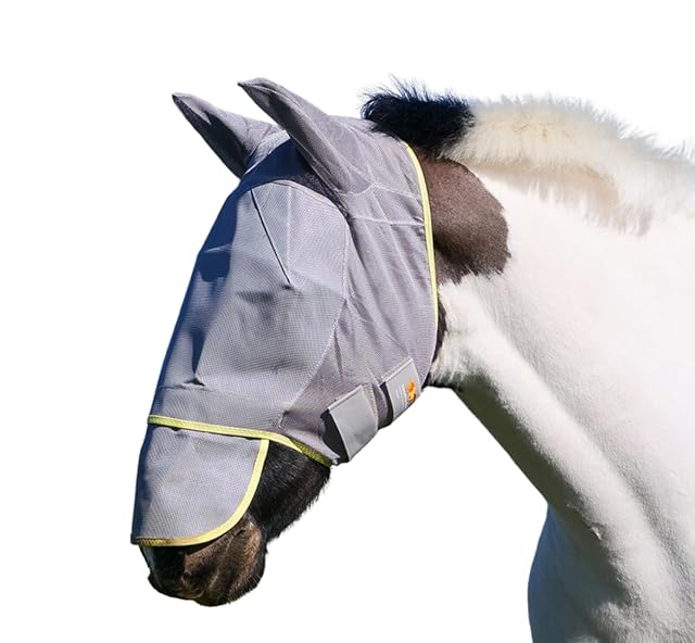 Equilibrium Field Relief MAX - Máscara Protectora para Caballo Multicolor Gris y Azul Talla:Mediano