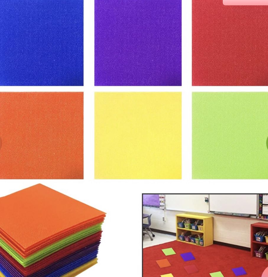 Carpet Spot Square Markers For Classroom 36pcs 10x10cm, Multicolor - Image 2