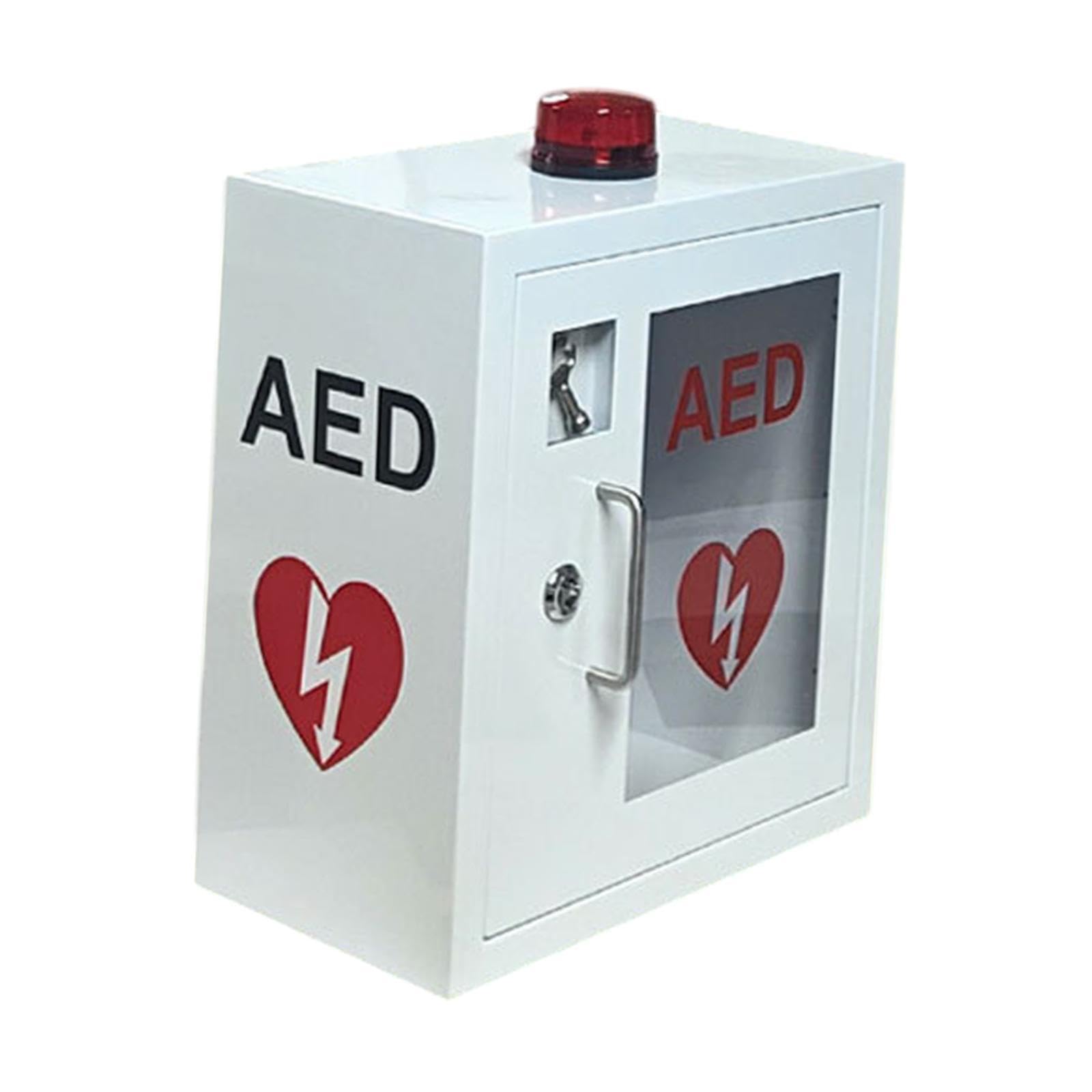 Armadietto per La Conservazione Del Defibrillatore Automatico Esterno (DAE), Vuoto, con Finestra Trasparente, Custodia per Defibrillatore Portatile, a