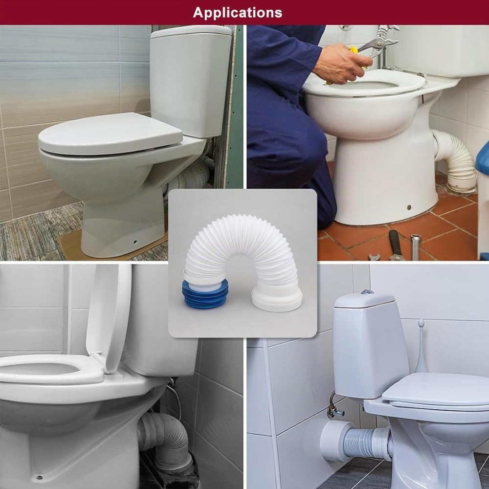 Connecteur Universel De Tuyau D'Évacuation Des Toilettes, Longue Durée, Joint Fiable, Connecteur Flexible De Cuvette De Toilette Pour De Nombreux Modèles De Toilettes Ou Des Conduites Complexes, Etc