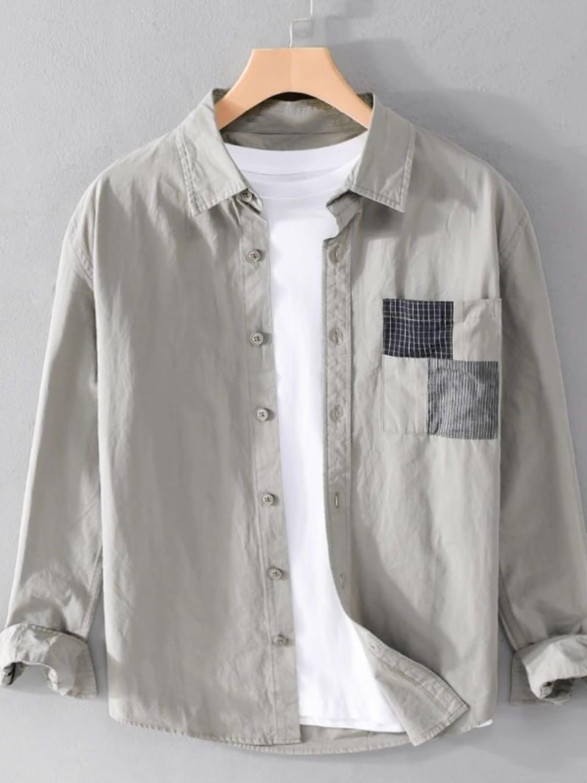 Camicia Casual Retro Manica Lunga Primavera/Estate Abbigliamento per Uomini-Color3-