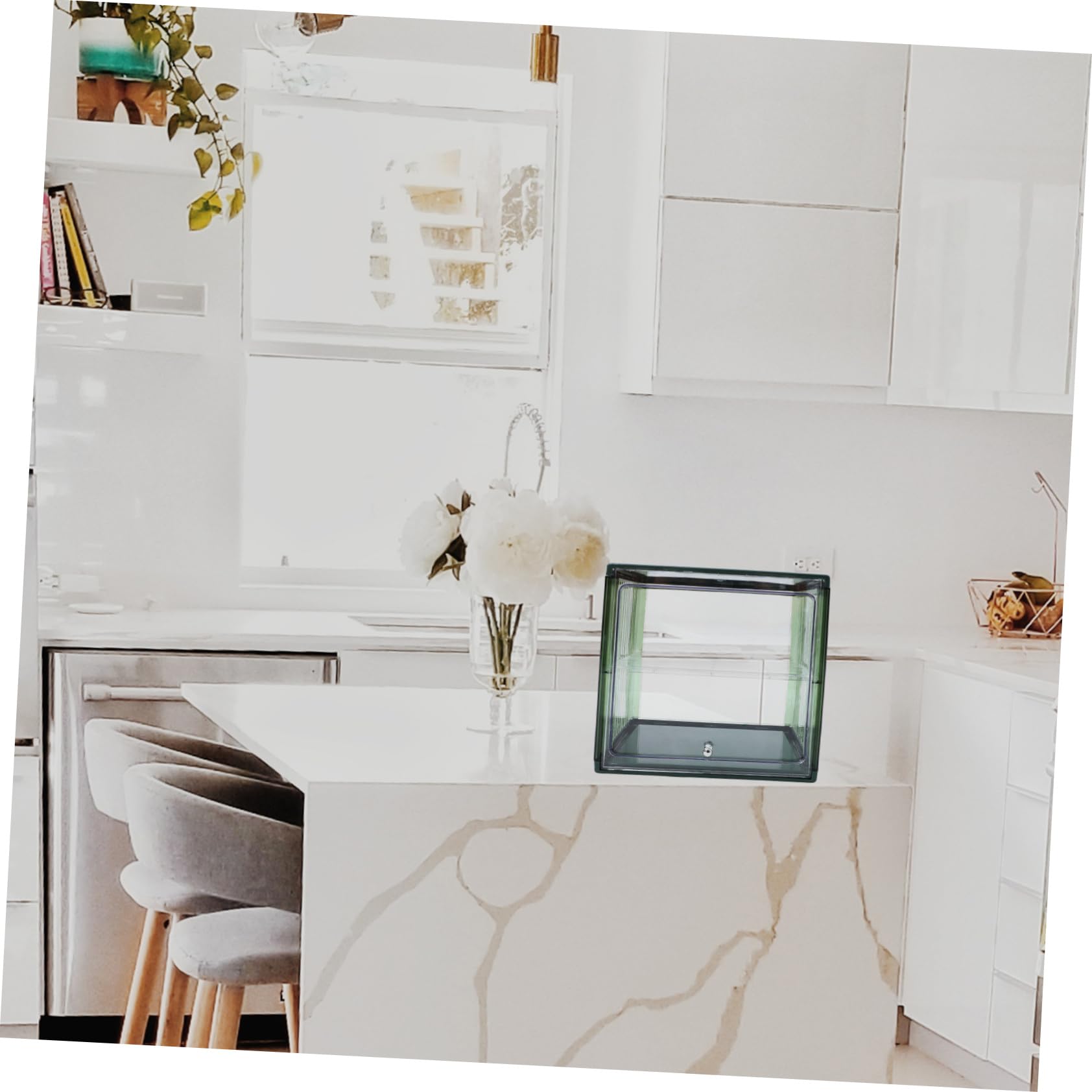 Contenedor para Almacenar Pan de Plástico Doble Capa Diseño Transparente y Gran Capacidad, Caja Apilable para Almacenamiento de Pan en Cocina o Hogar