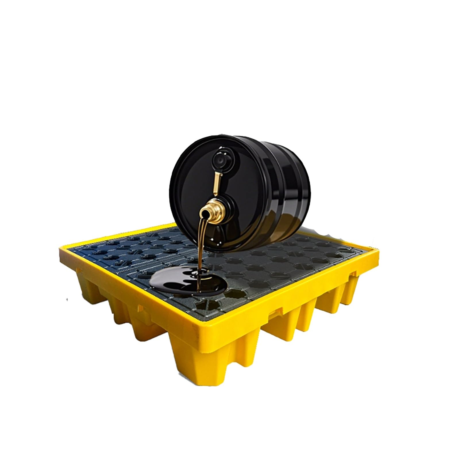 JKJZSALJ Chemical Spill Containment Pallet Tray - Compact Polypropylene Drip Catch For Small Volume Chemicals - Durable, Chemical-Resistant Design For Labs,Yellow,72x72x16cm